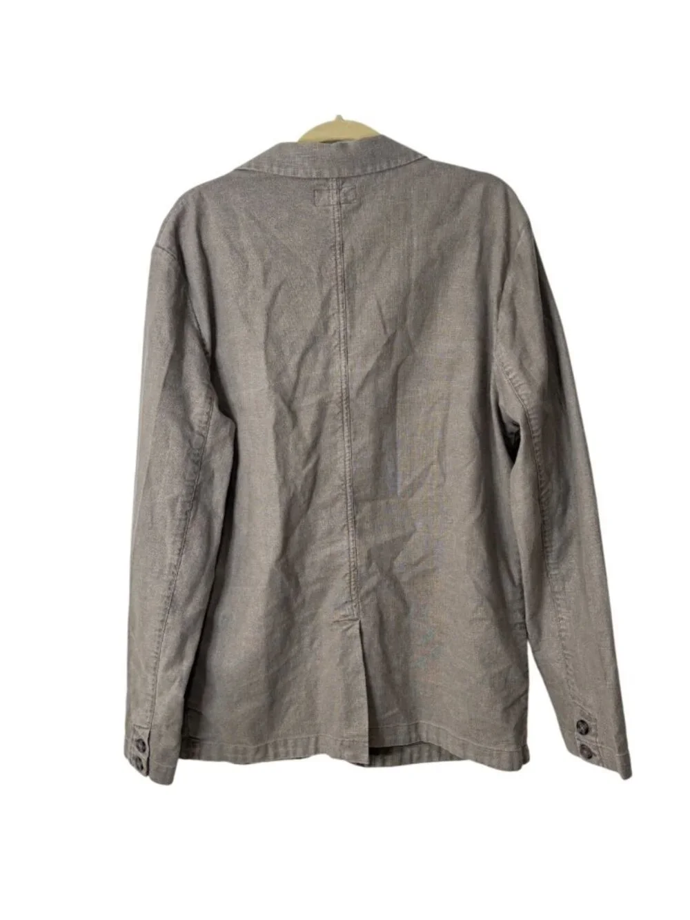 Carbon 2 Cobalt Mens Size L Blazer Jacket Linen Blend Gray Unstructured Casual